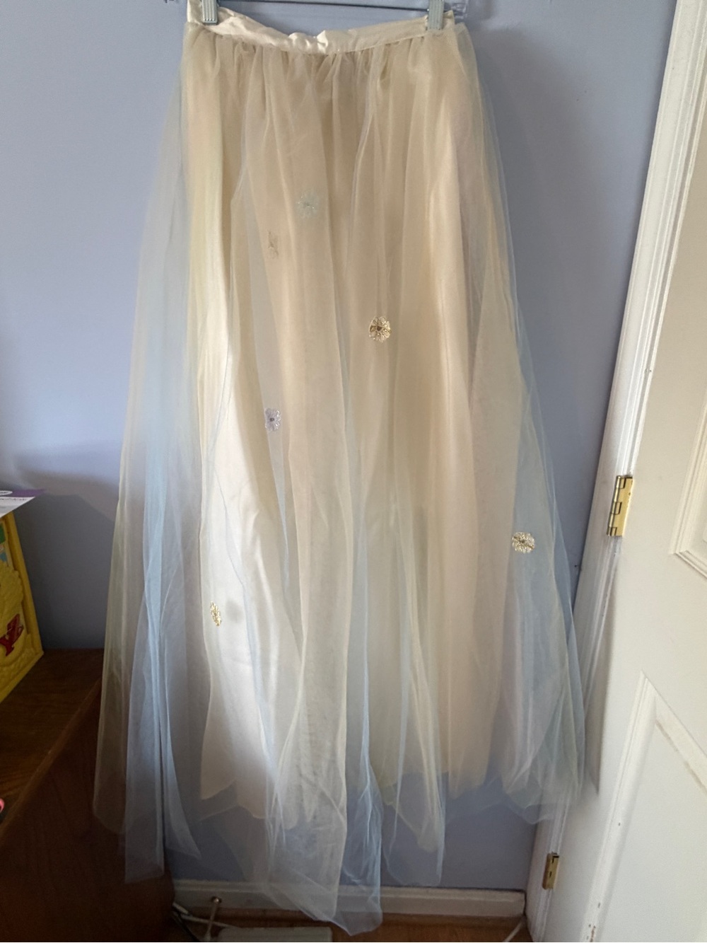 Tricolor Tulle Overlay Maxi Skirt